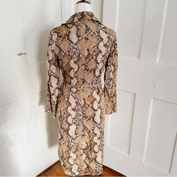 H&M Animal Print Jacket Sz 4 Women Belted Gorgeous - Picture 6 of 10